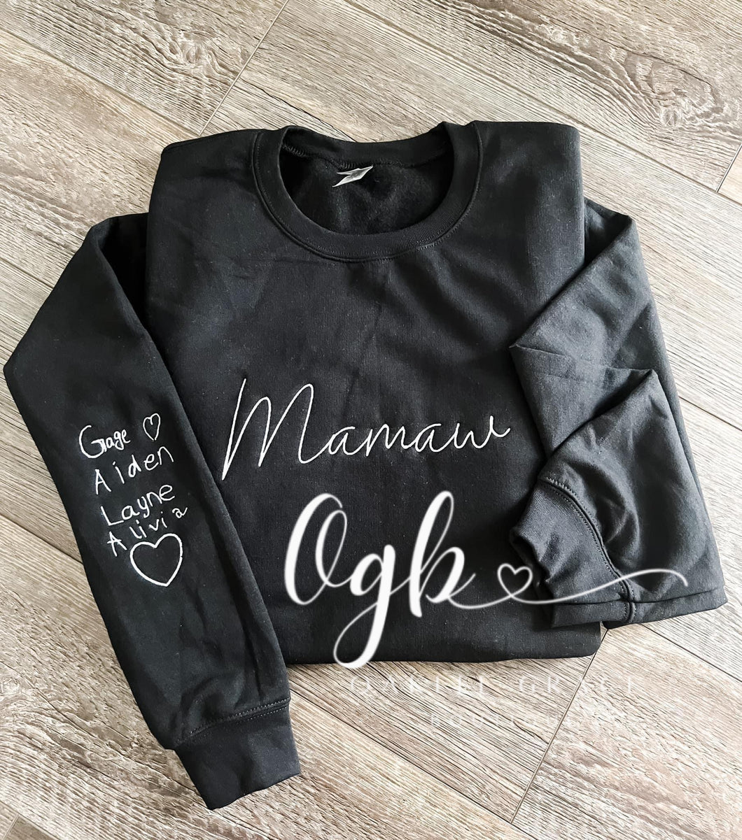 Embroidered Handwriting Crewneck